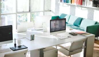 contemporary room workplace office supplies concept