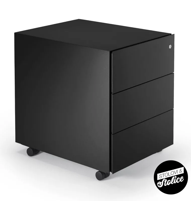 Korpa 2 Fiokar za kancelariju crni Rollbox