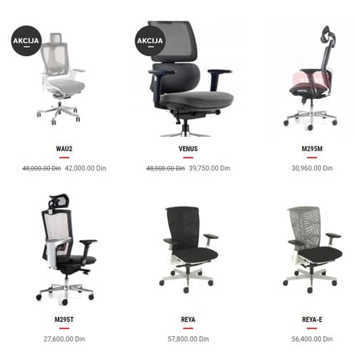 veliki izbor ergonomskih kancelarijskih stolica